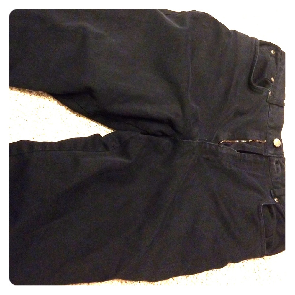Black high waist straight jeans